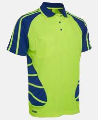 lime green and navy blue polo
