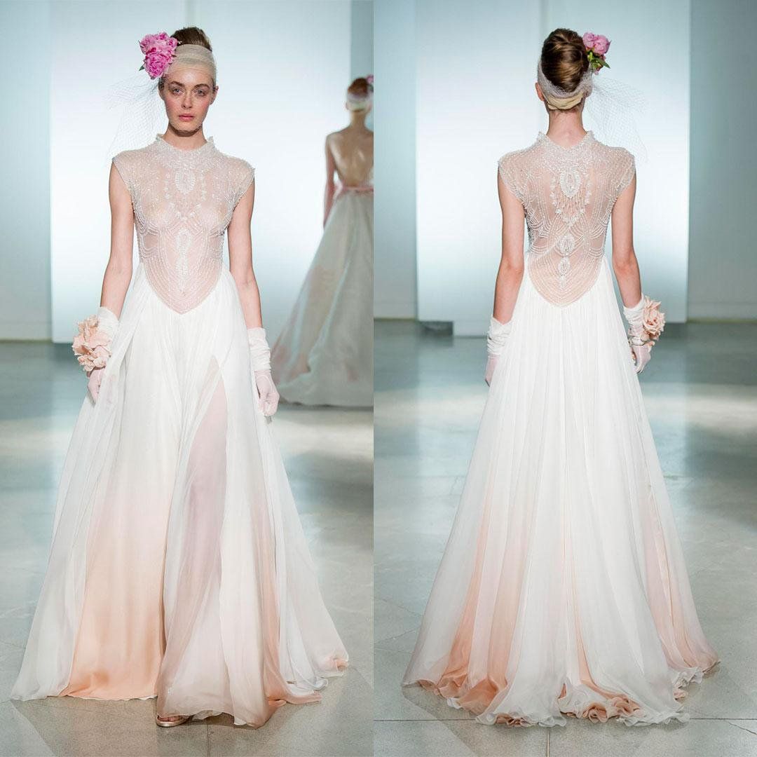 abito da sposa con corpetto trasparente