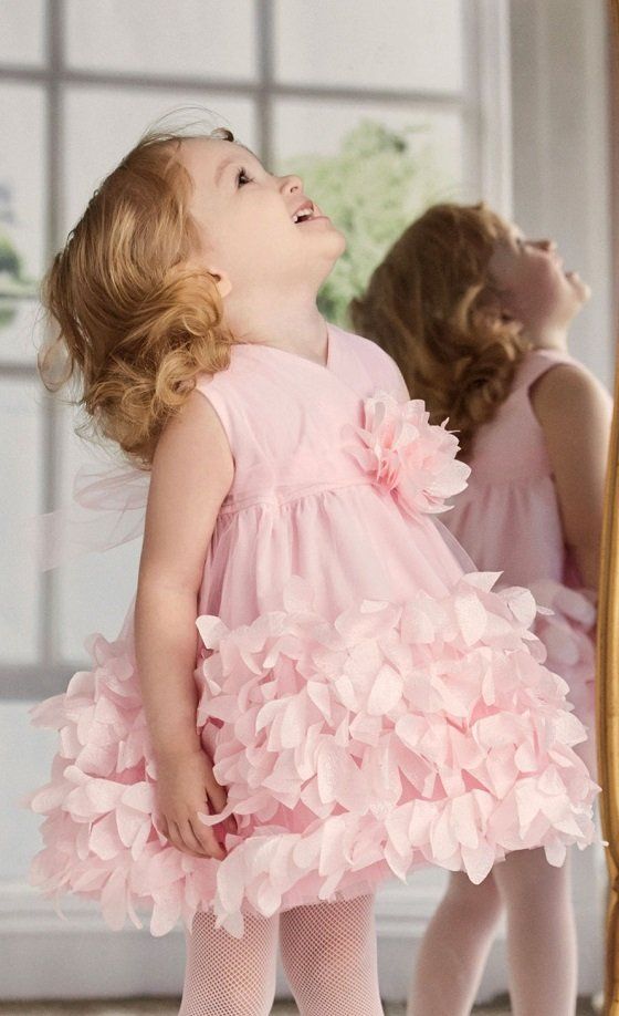 abito cerimonia bambina con ruche