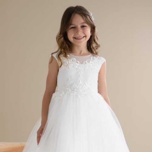 abito in tulle e pizzo bambina