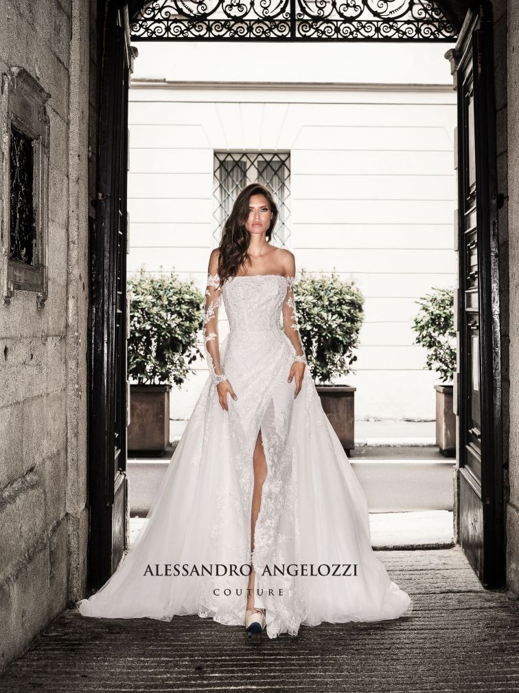 abito da sposa in seta alessandro angelozzi