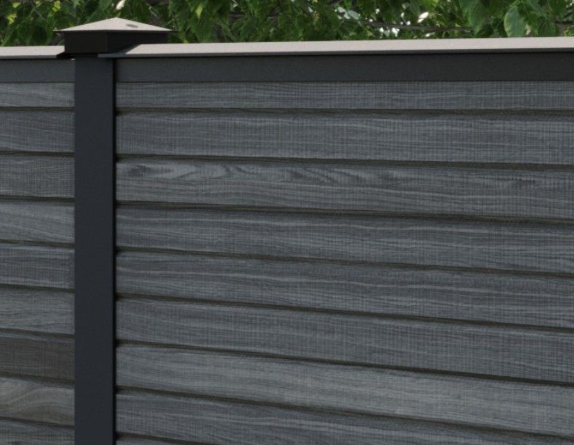 Composite Gates UK Anthracite Grey Composite Fence Panel with post Derby