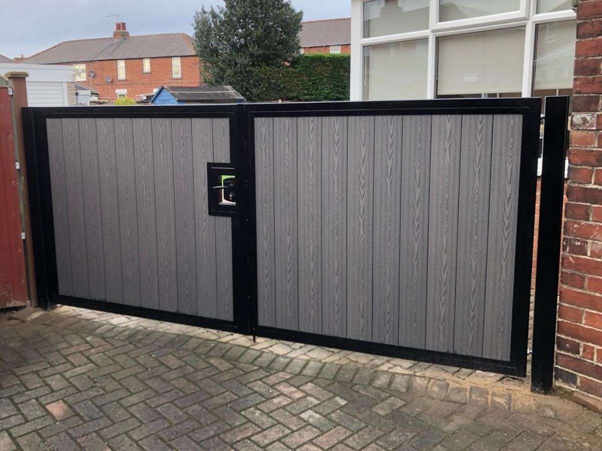 Double 6 foot grey composite driveway fitted in Castleford