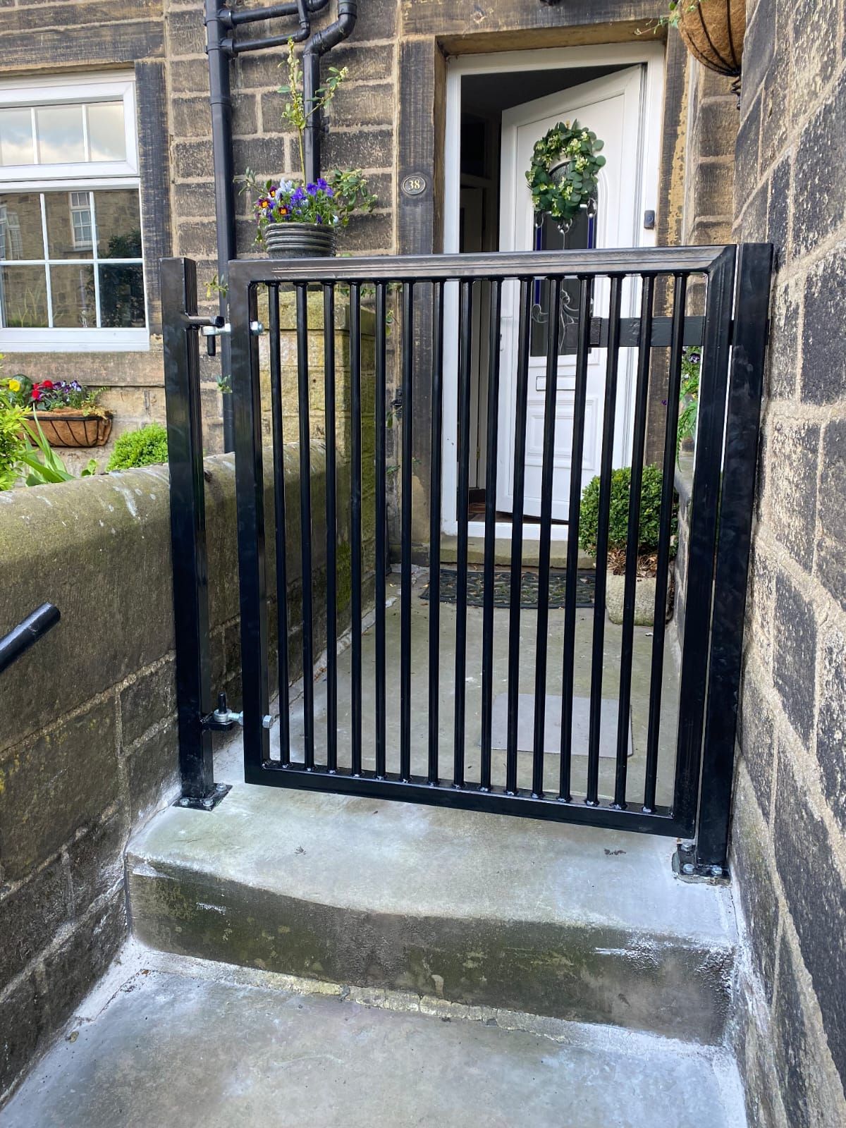 Composite Gates UK front garden metal gate with narrow bars
