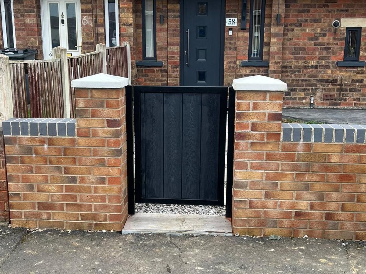 Composite Gates UK grey small 
 front garden composite gate fitted