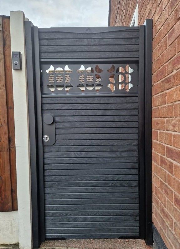 Anthracite Grey Composite Gate with trellis in Blackpool