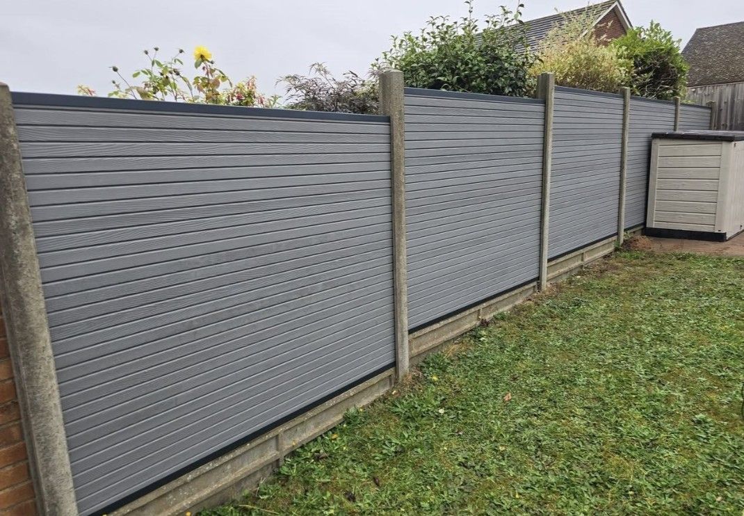 grey composite fencing