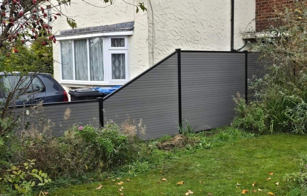 grey composite fencing