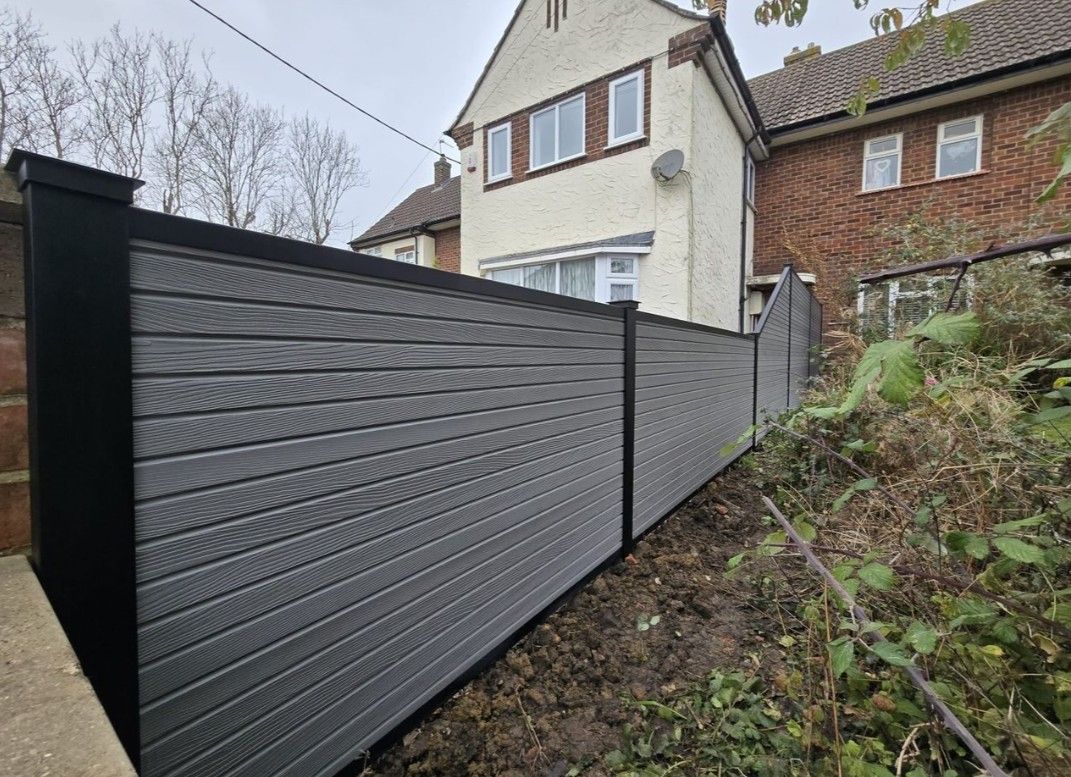 grey composite fencing