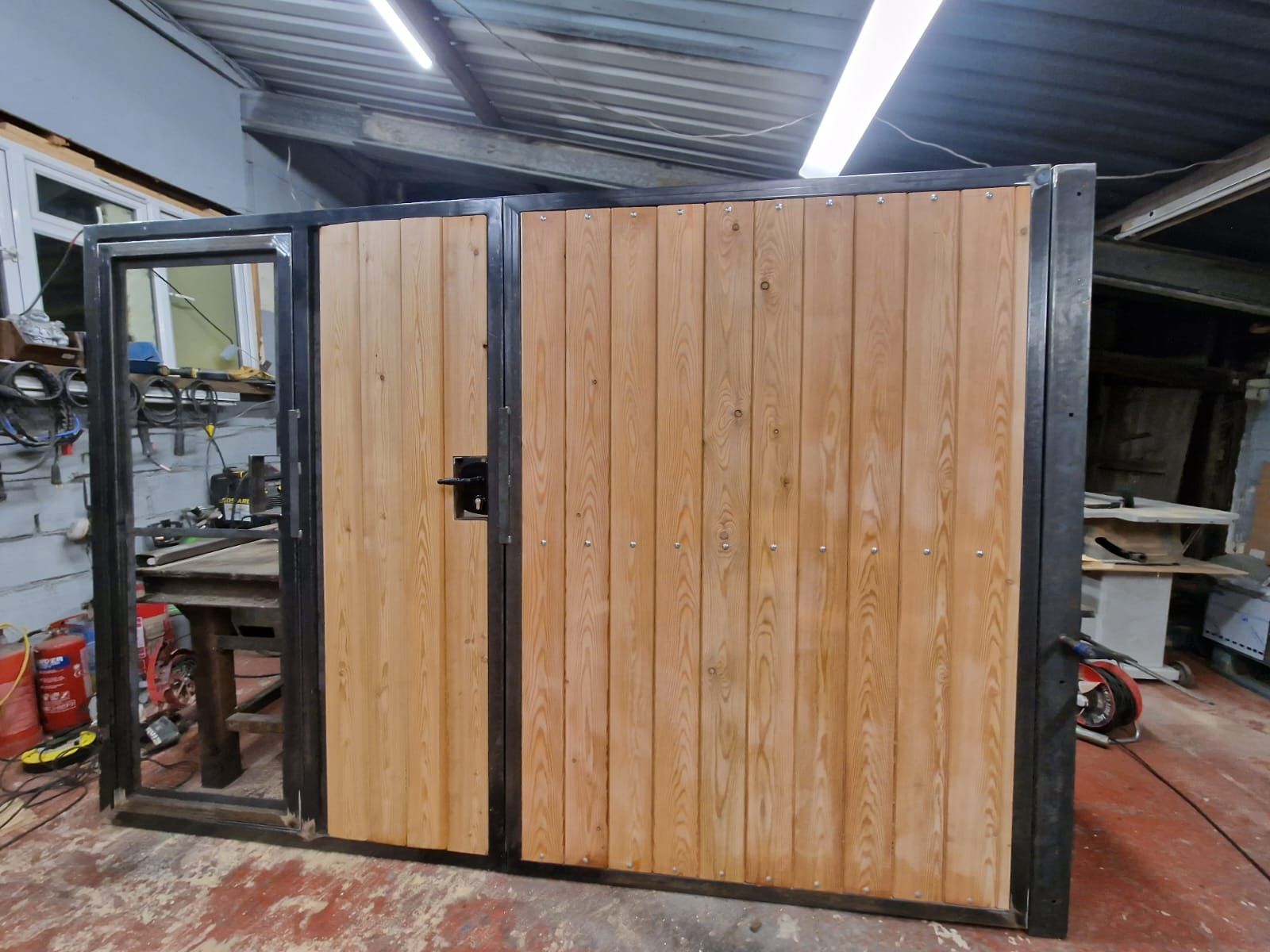 Composite Gates UK metal framed wooden gate being made