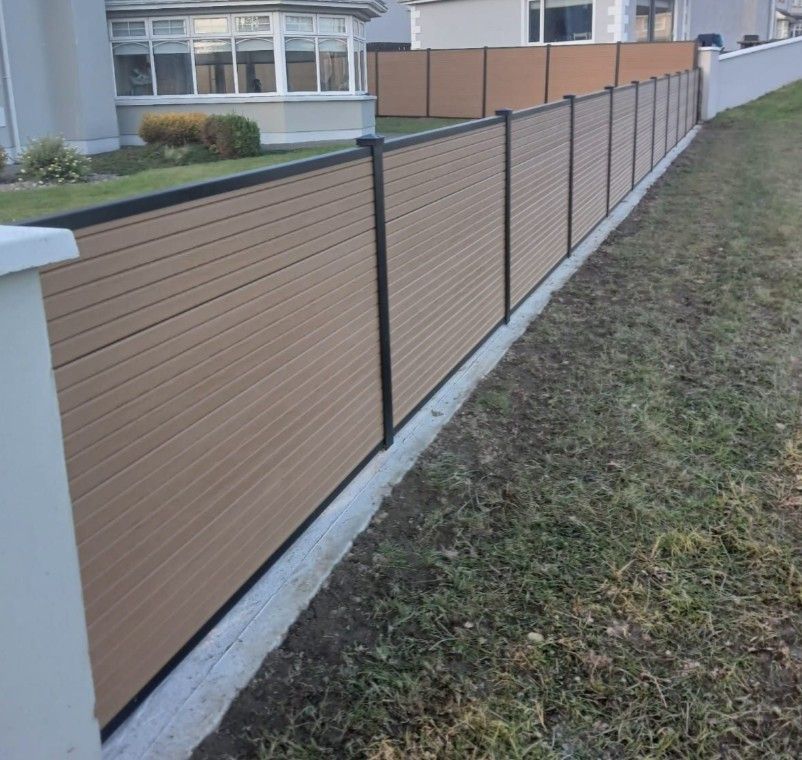 Composite Gates UK anthracite grey composite fencing with gate in Peterborough