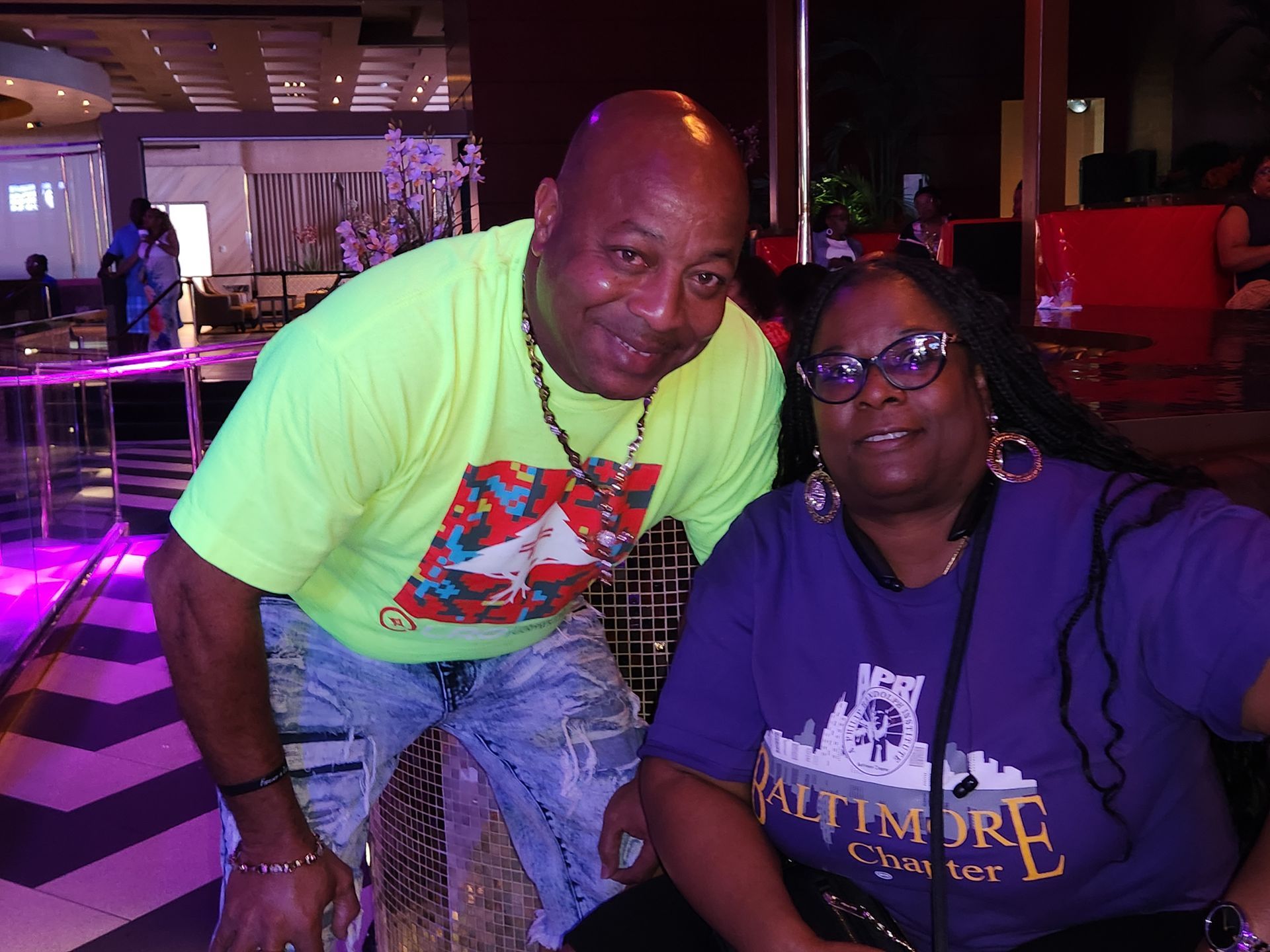 Sergeant at Arms posing with woman at  at an APRI party