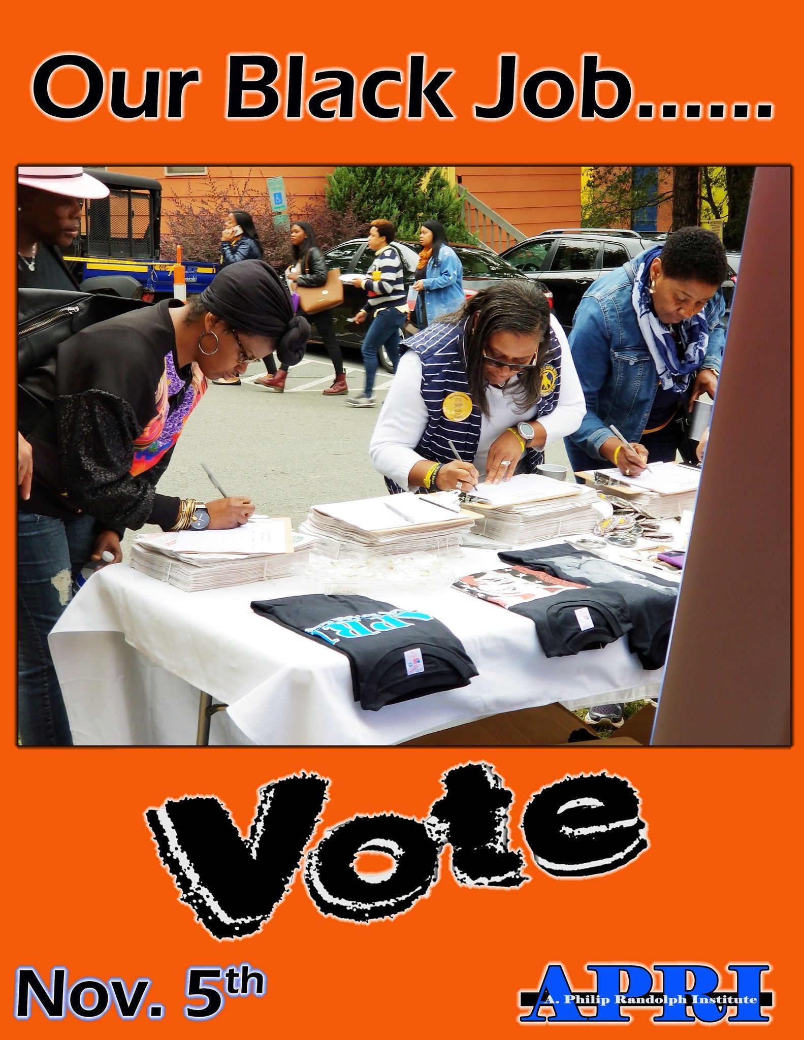 People registering at the GOTV event