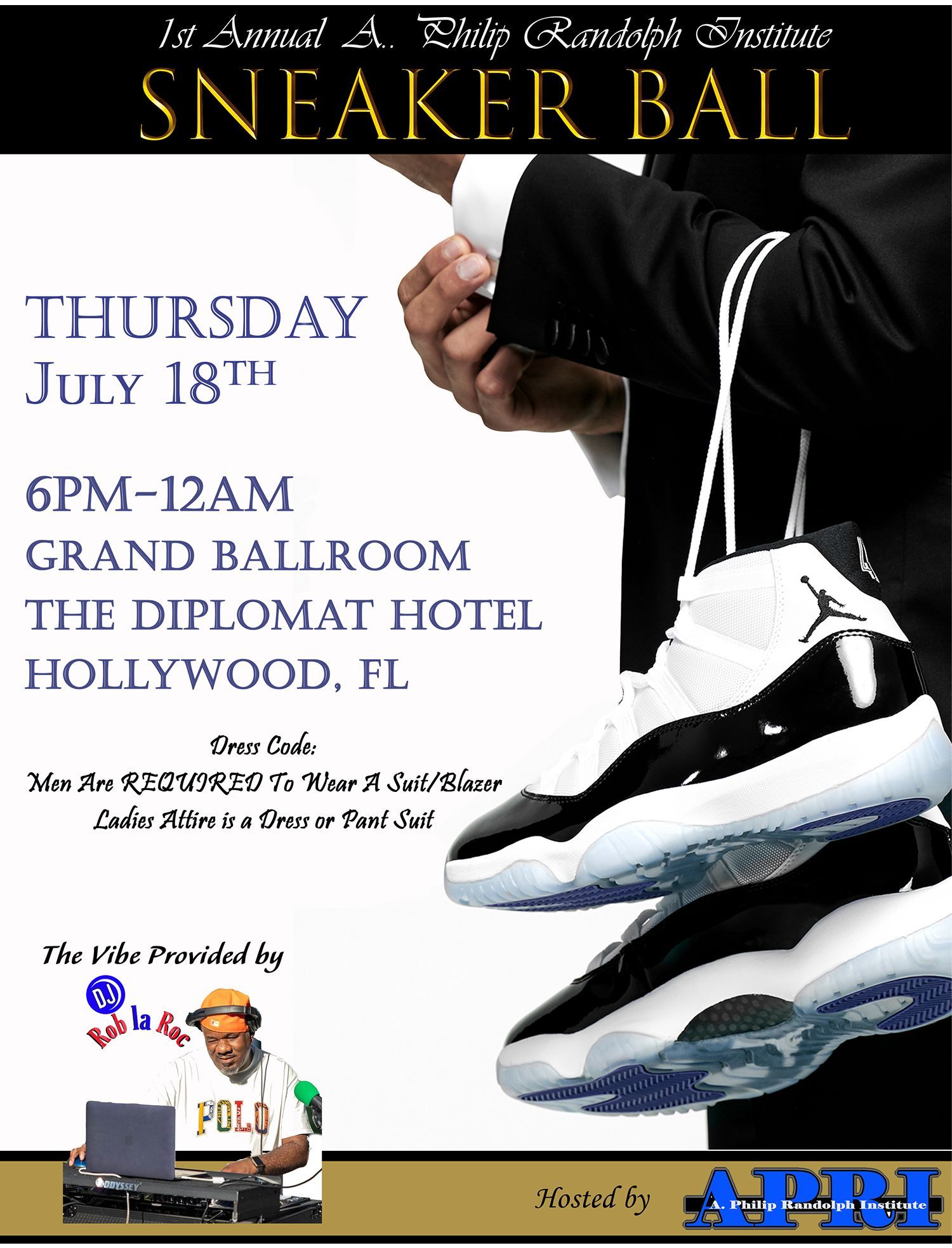 A poster for a sneaker ball that takes place on july 18th