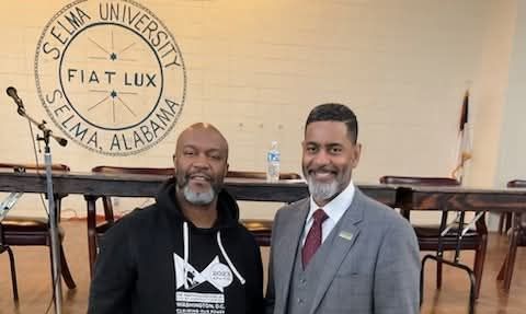 APRI Cleveland Chapter member Karon Waites and “the renowned” Rev. Otis Moss III