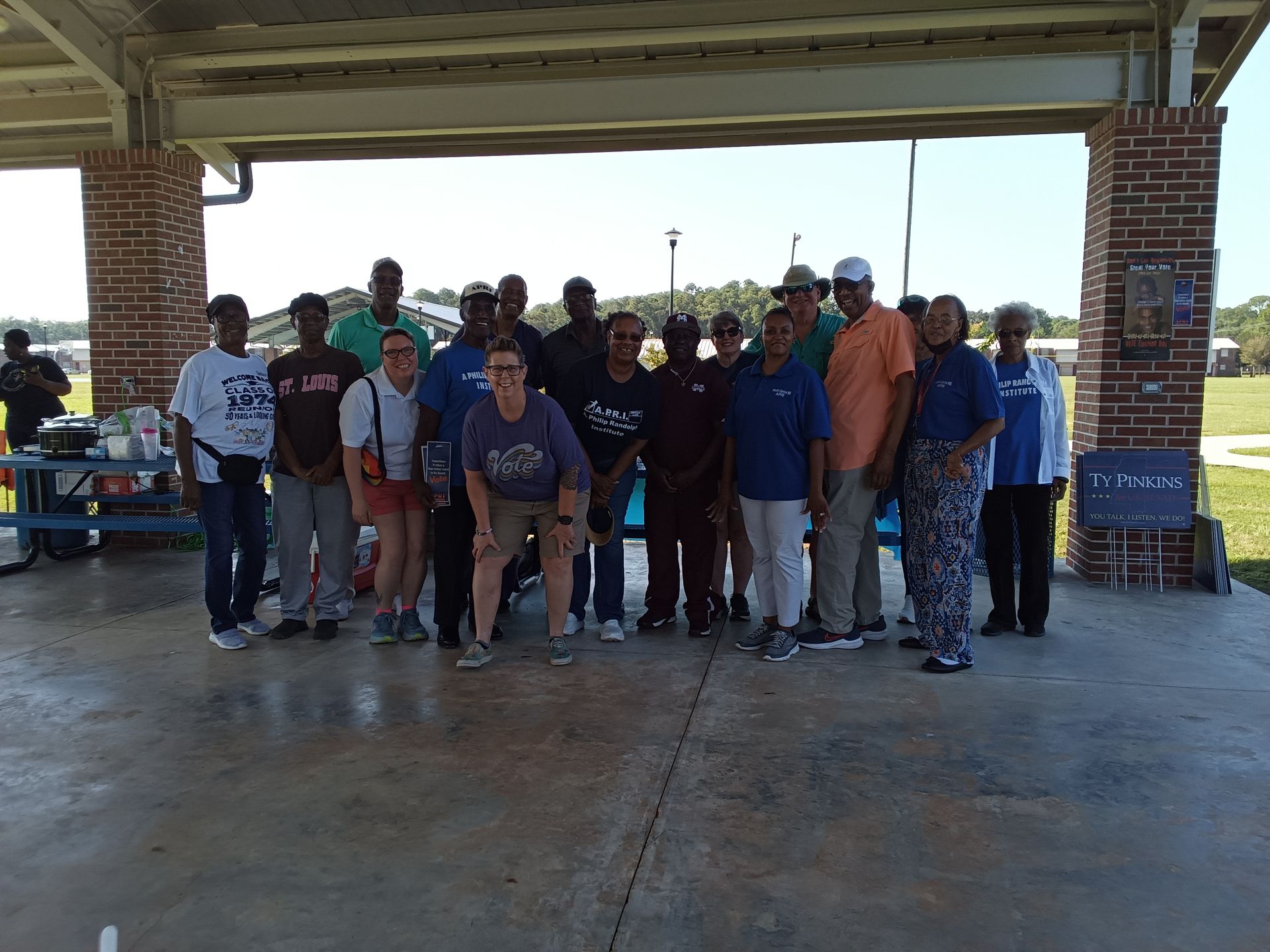 Voter registration volunteers stand for a group photo in Mississippi 