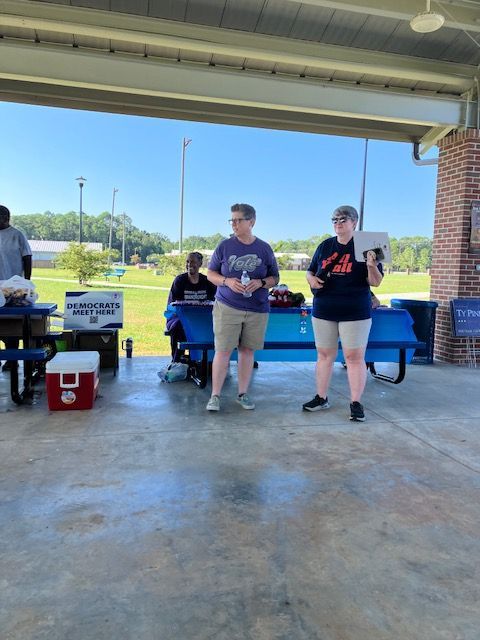 voter registration volunteers in Mississippi outside