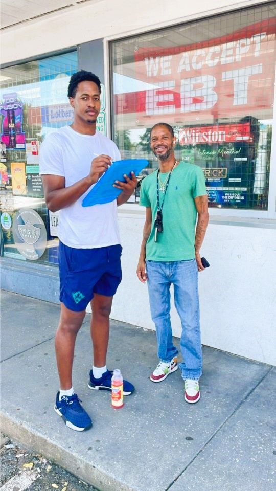 A tall Voter registration volunteer in North Carolina