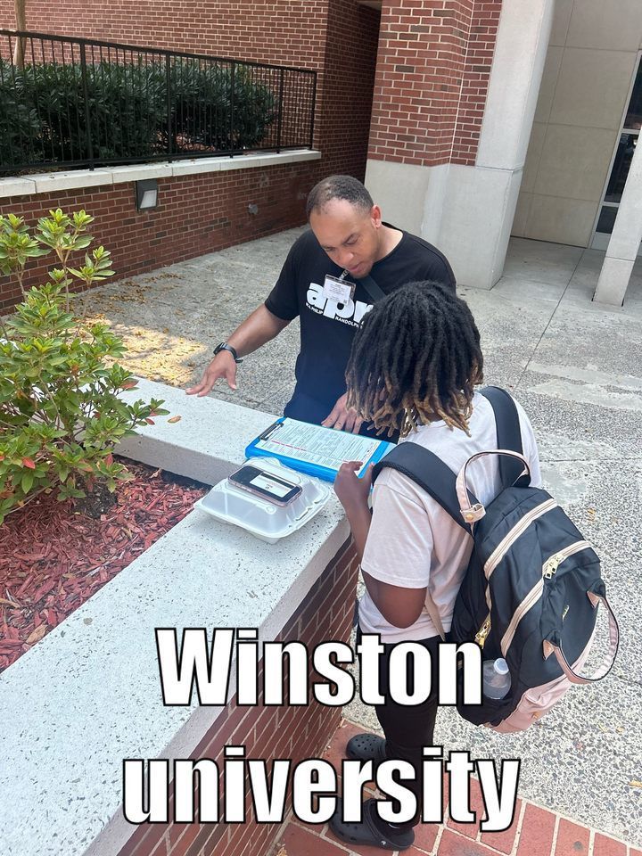 APRI voter registration volunteer interacting with a youth in North Carolina