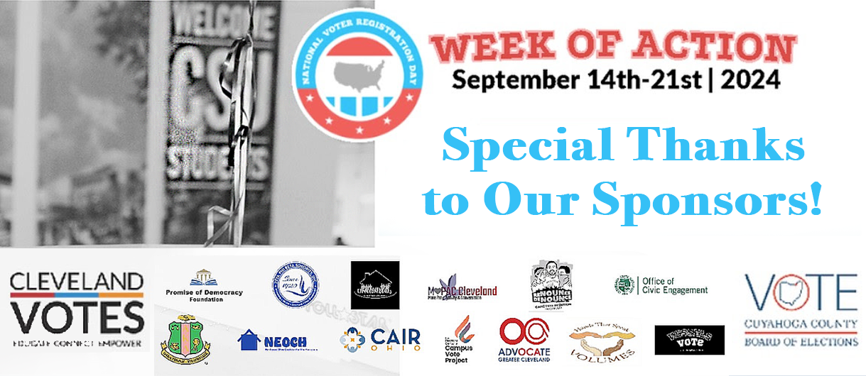 A poster that says week of action special thanks to our sponsors