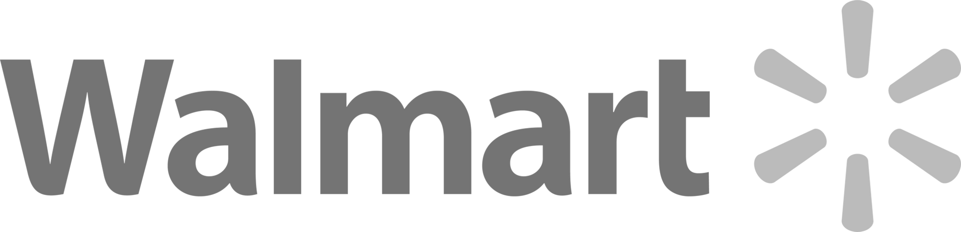 A black and white walmart logo on a white background.