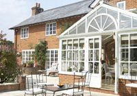 Large conservatory with a pitched roof