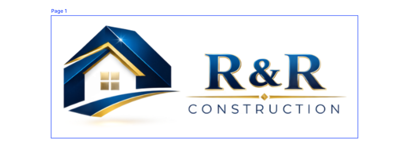 A logo featuring a stylized blue and gold house icon to the left of the text