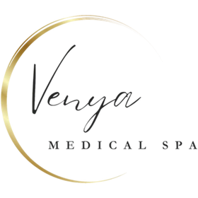 Venya Medical Spa logo with cursive text inside a gold circle.