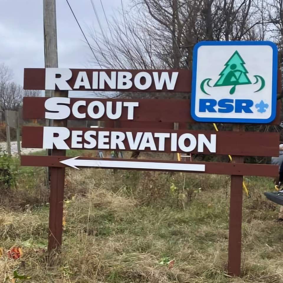 The logo for the scouting america rainbow council