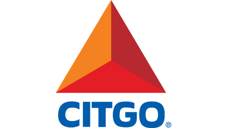 A red and orange triangle with the word citgo on it.