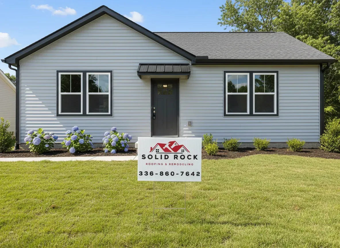 Newly installed fiber cement siding on Greensboro home