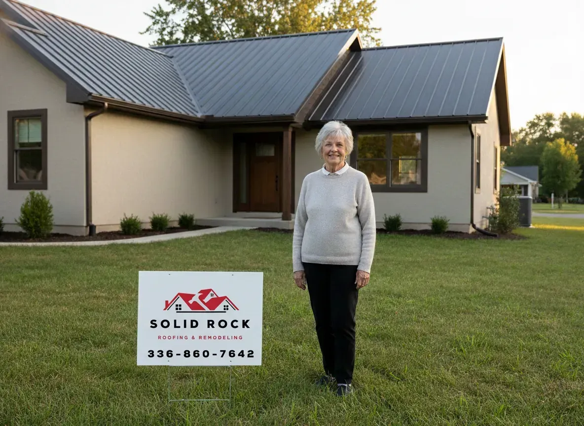 Satisfied roof repair customer in Greensboro, NC