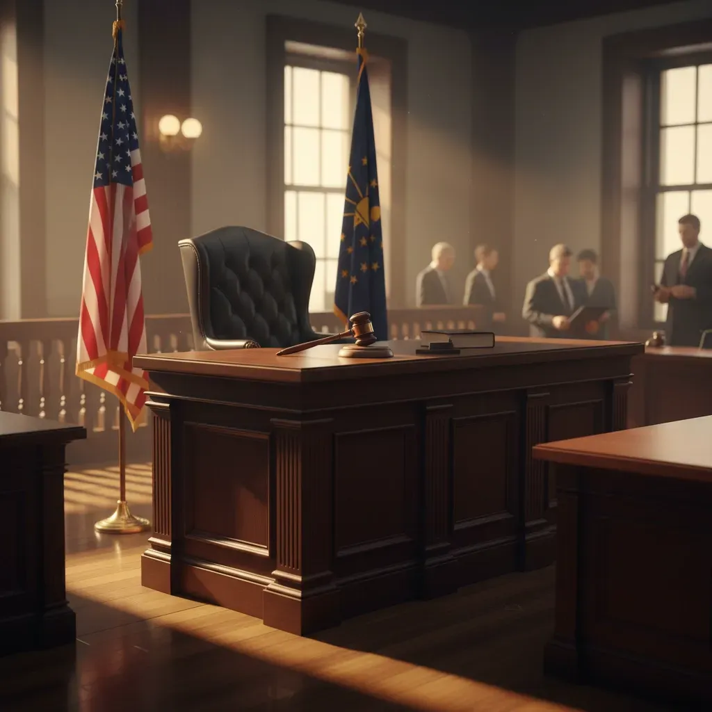 Indianapolis Courtroom with flag