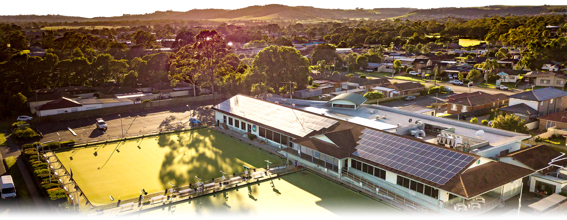 aerial view of Albion Park Bowling Club in Shellharbour