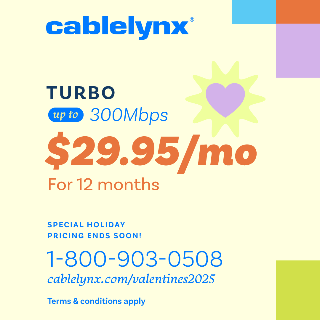 Cablelynx turbo up to 300mbps for $ 29.95 / mo for 12 months