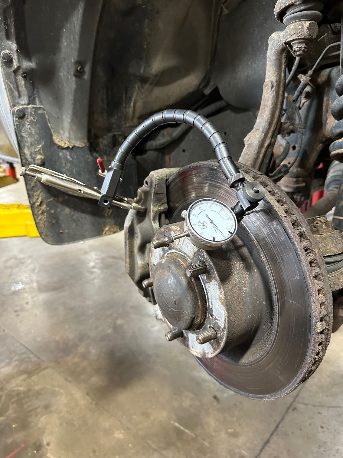 Brake inspection service to diagnose pulsating brake pedal issues.