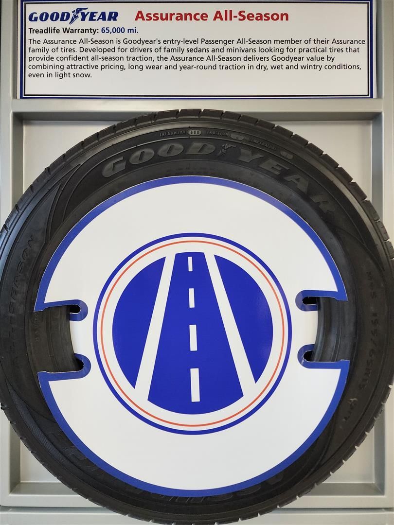 A good year tire is displayed in a display case | Lou's Car Care Center Inc.