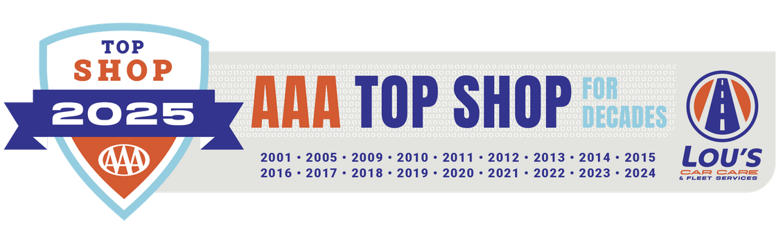 AAA Top Shop for multiple decades logo for 2025 | Lou's Car Care Center, Inc.