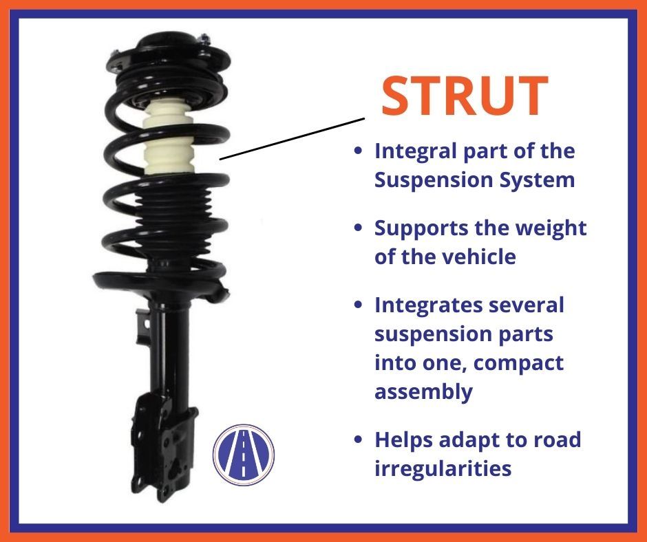 A strut is integral part of the suspension system and supports the weight of the vehicle | Lou's Car Care Center