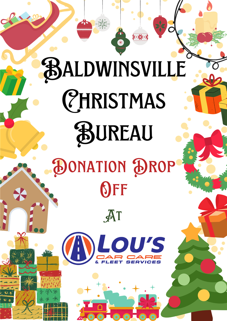 Baldwinsville christmas bureau donation drop off at lou 's