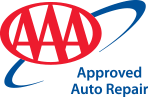 Aa approved auto repair logo on a white background. | Lou's Car Care Center