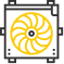 A picture of a fan in a box on a white background. | Lou's Car Care Center