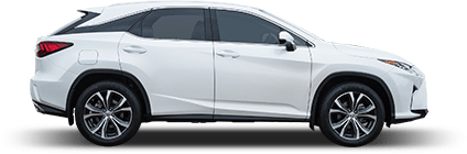 A white lexus rx is shown from the side on a white background. | Lou's Car Care Center