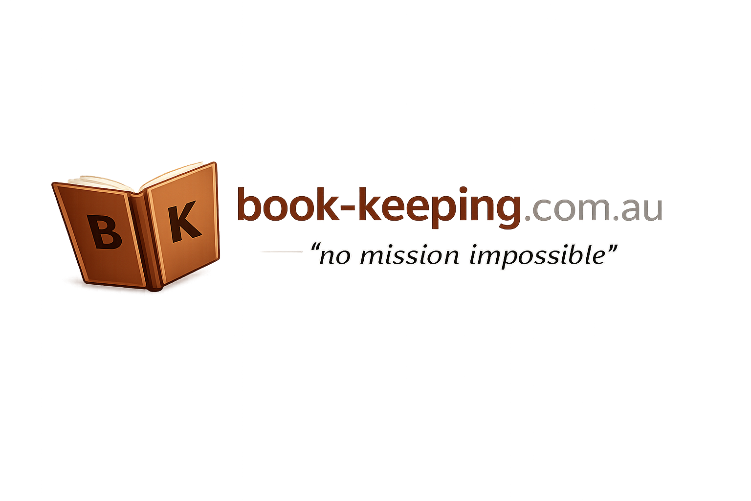 Logo for book-keeping.com.au featuring an open book icon with 