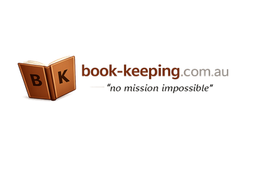 Logo for book-keeping.com.au featuring an open book icon with 