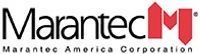 The logo for marantec america corporation is red and black.