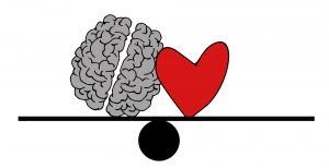 illustration of brain and heart next to each other for how Thanksgiving foods can be good for your brain