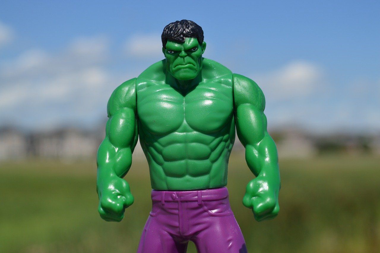 Figurine of incredible hulk upset because forgiveness is hard