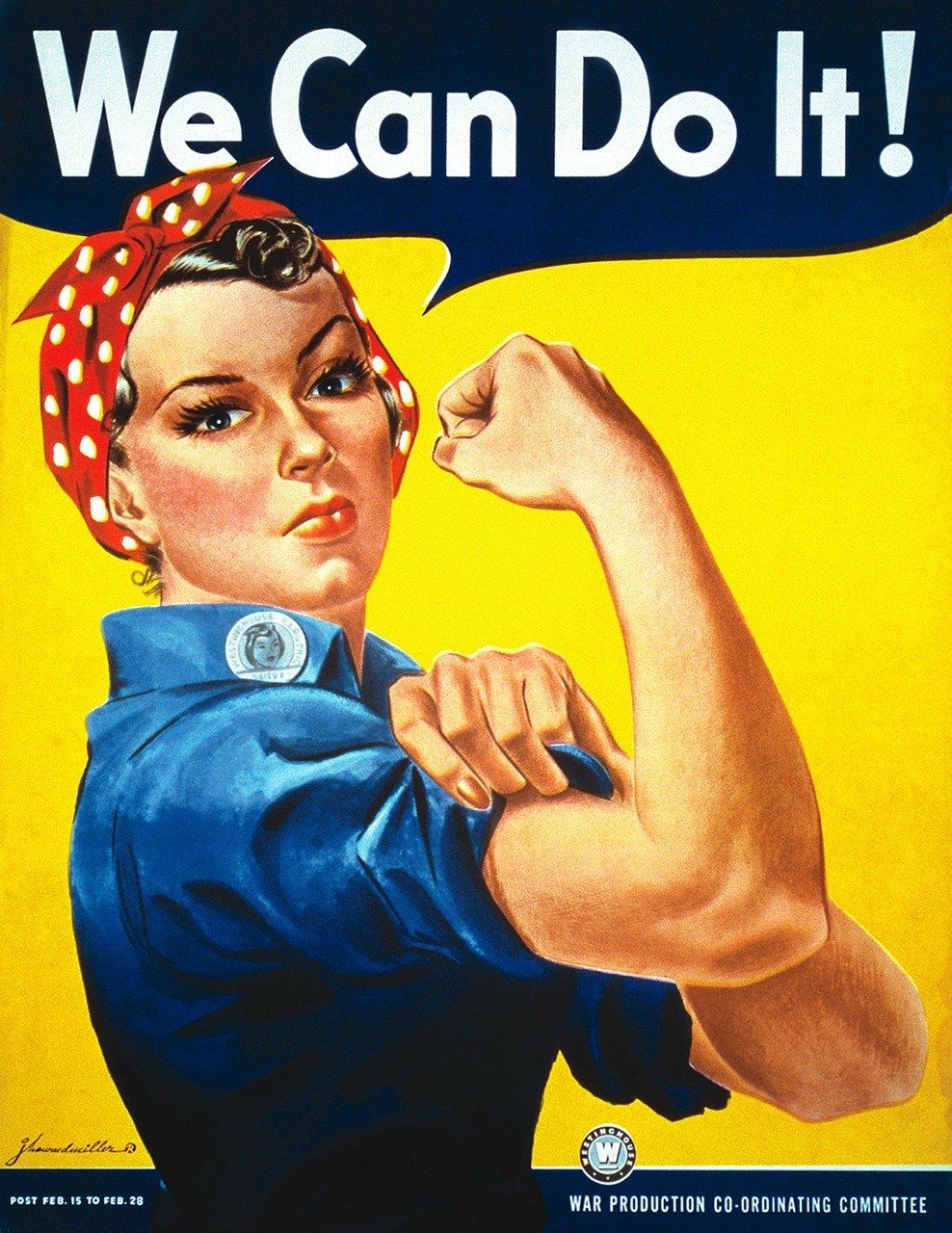 WWII poster of Rosie The Riveter that says We Can Do It for action always beats anxiety