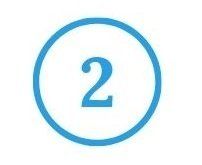 The number two is in a blue circle on a white background.